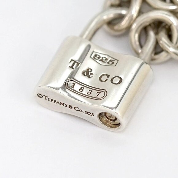 Tiffany & Co. 1837 Padlock Lock Chain Necklace 16" Silver 925 Auth w/Bag #8951 - Picture 6 of 7